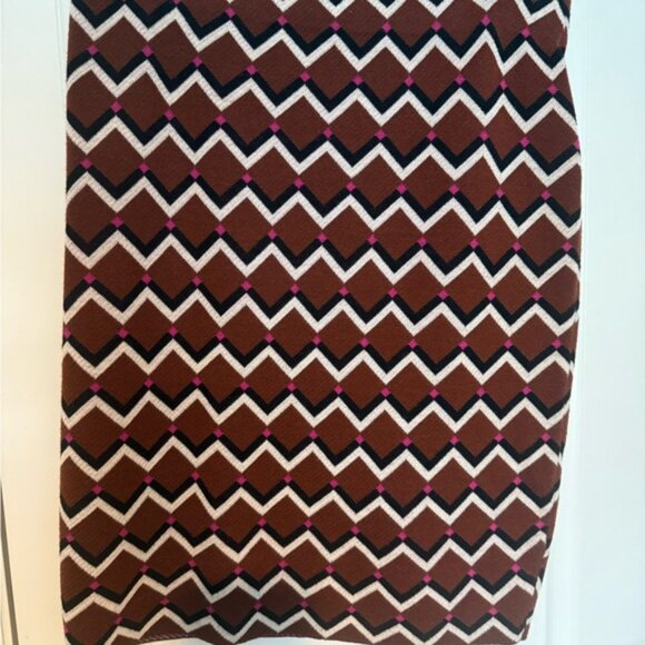 Trina Turk Brown Cardigan and Skirt with Pink Trim - Picture 5 of 6